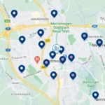 Karte mit autobahnhotels a7 und a96 Memmingen, Bayern