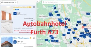 Finden Sie ein Autobahnhotel an der A73 nähe Fürth in Bayern auf der Hotelkarte über Google Maps: