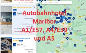 Finden Sie ein Autobahnhotel an der A1/E57, A4/E59 und A5 in der Nähe von Maribor