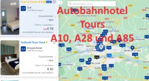 Finden Sie ein Autobahnhotel an der A10, A28 und A85 in der Nähe von Tours