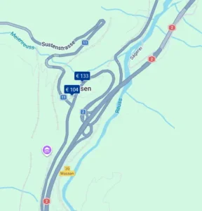 Finden Sie Autobahnhotels an der A2/E35, H2 und H11 in der Nähe von Wassen, Schweiz, und vergleichen Sie Preise und Standorte auf der Google-Maps-Hotelkarte